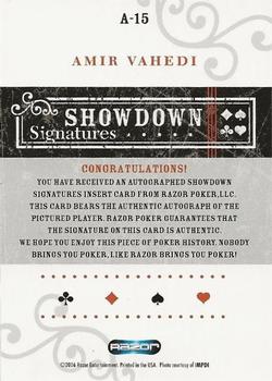 2006 Razor Poker - Showdown Signatures #A-15 Amir Vahedi Back